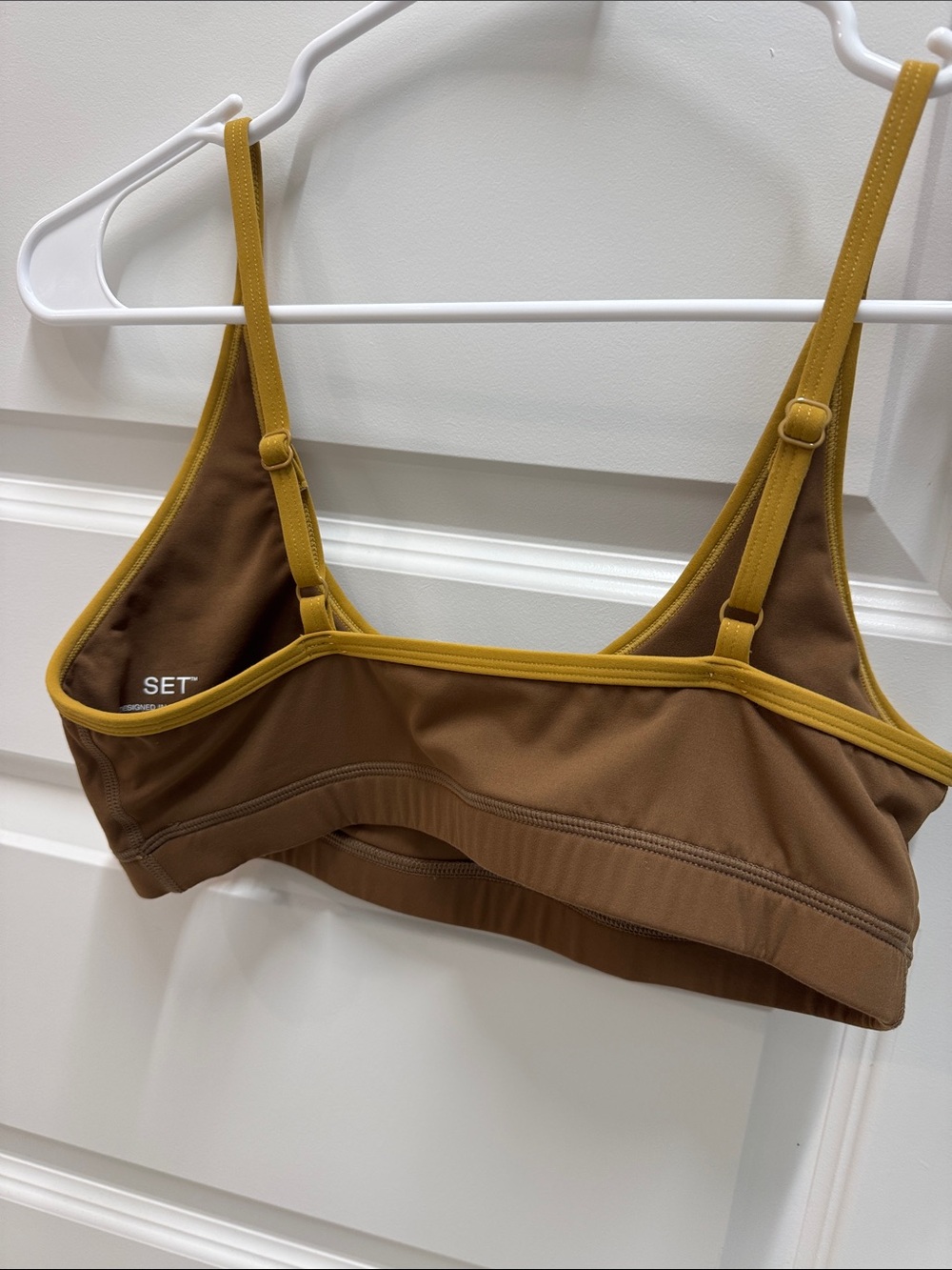 Set Brown & Mustard Sports Bra - Picture 3 of 4
